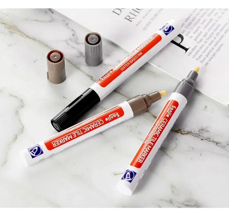 Weißer wasserdichter Fliesenmarker, Fugenstift, Wandnahtstift, 10 Farben optional, für die Dekontamination von Fliesenböden, Badezimmern, Nahtreparatur – Detail 11