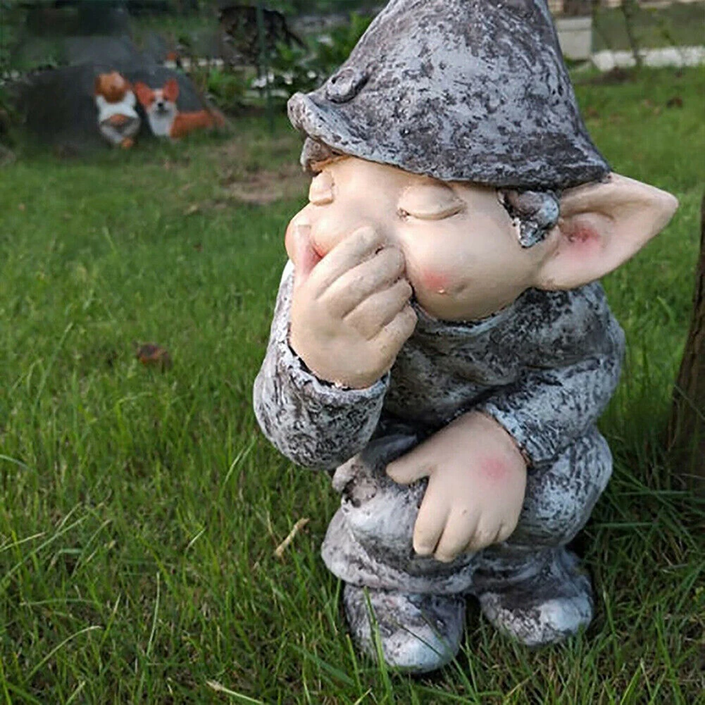 Funny Gnome Ornaments Garden Gnome Statues Resin D... – Grandado