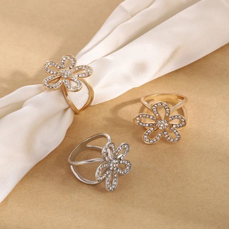 Silk Scarf Buckles Shawl Rings Clip Enamel Tricyclic Scarves