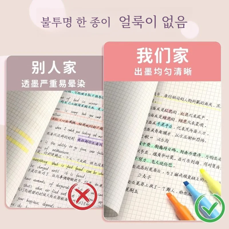 다채로운 형광 마커 펜 학생 하이라이트 펜 대용량 링 다이어그램 손 회계를위한 반짝 이는