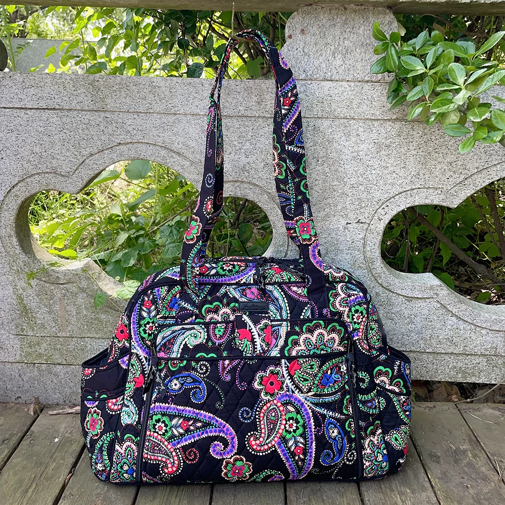 VB environmentally friendly pure cotton large capacity mommy bag, women's shoulder bag, large capacity portable travel bag 2