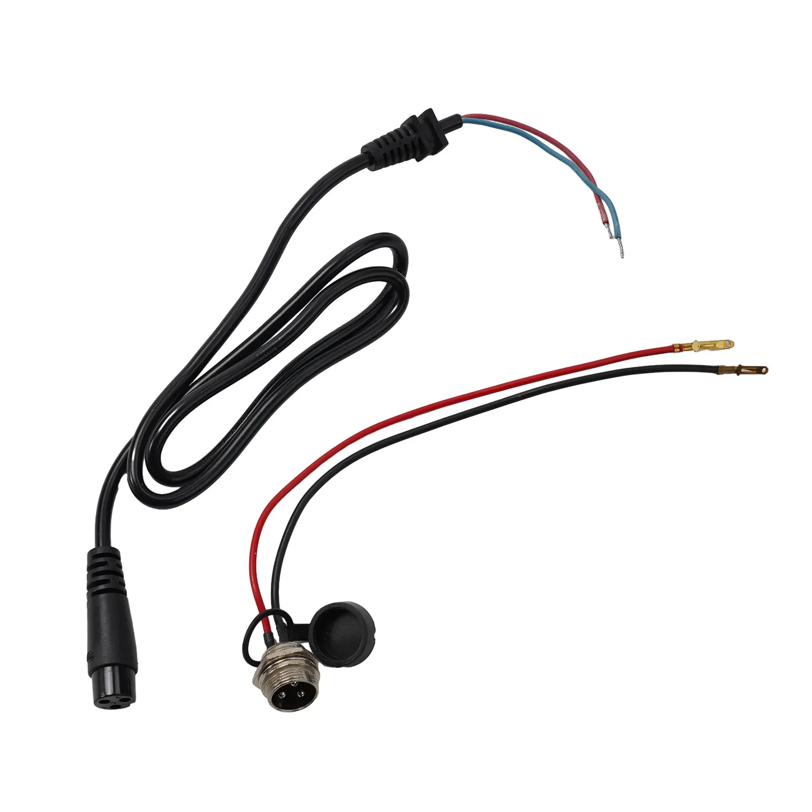 

24V 36V Electric Scooter Battery Charging 3 Pin Prong Inline Connector Jack Socket Head Round Three-hole Charging Port