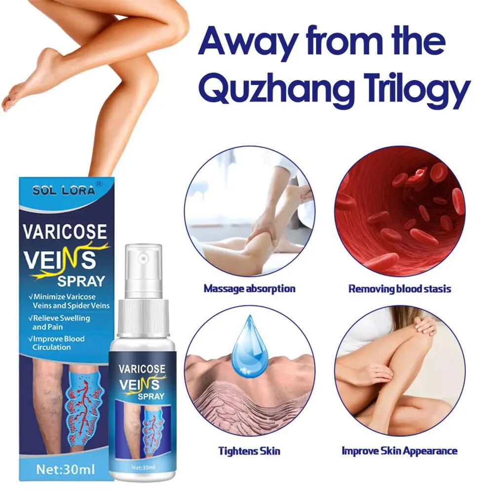 

1pc Veinhealing Varicose Veins Treatment Spray Smoothen Care Legs Vessels Earthworm Blood Without Leg Surgery Of Bulge The Q6J5