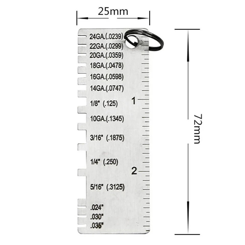Stainless Steel Gauges Single Sided Material Wire Gauges Portable Welding With Keychain