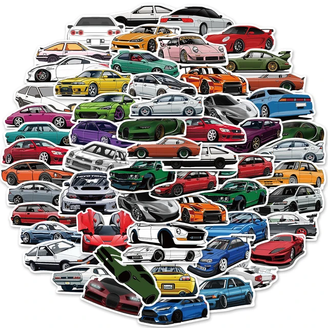  100pcs JDM Racing Car Stickers Vinyl Waterproof