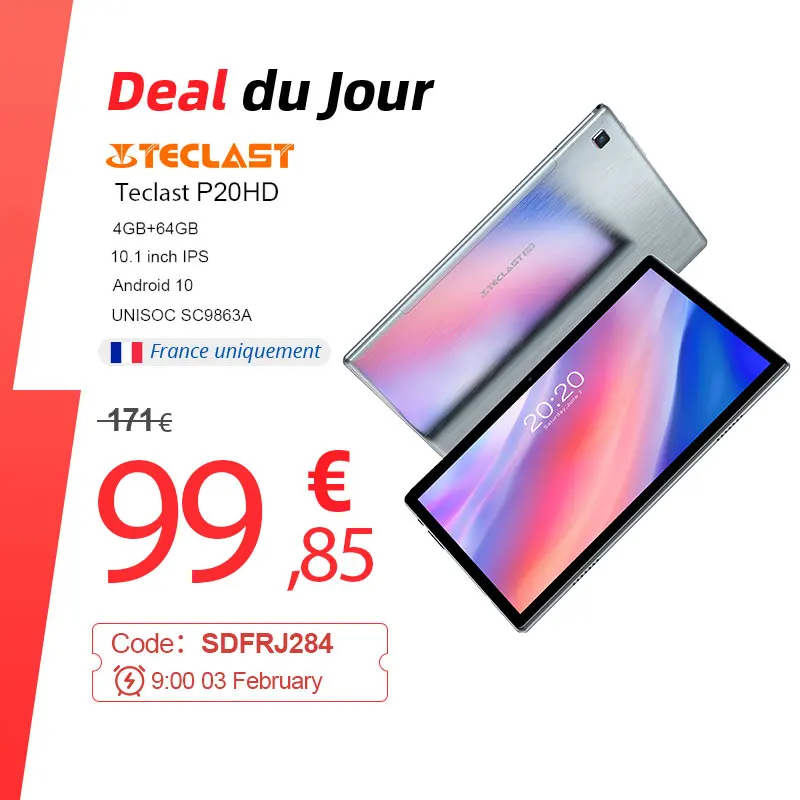 Teclast Tableta P20HD de 10,1 pulgadas, dispositivo con Android 10, 1920x1200, ocho núcleos, 4GB de RAM, 64GB de ROM, Dual, 4G, AI, Wifi Dual