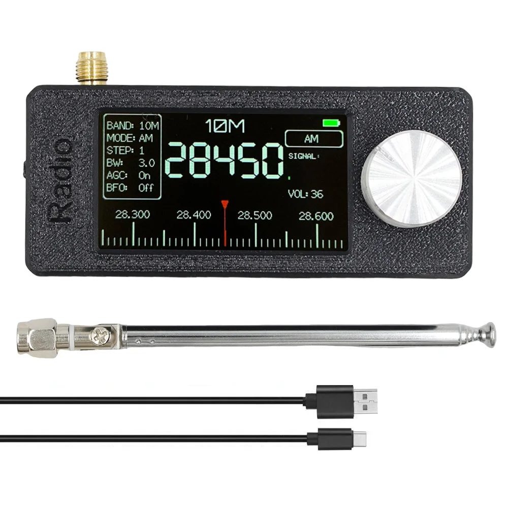 SI4732 0.5-108MHz 무선 스펙트럼 분석기 미니 포켓 LSB USB AM FM 풀밴드 라디오 수신기 (안테나 포함) HF SW MW VHF 라디오