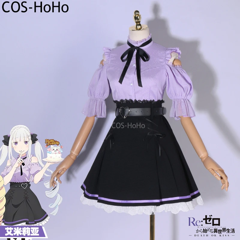 

COS-HoHo Re:Life In A Different World From Zero Emilia Game Suit Sweet Lovely Cosplay Costume Halloween Party Role Play Outfit