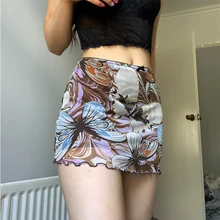 

New Women Mini Skirt Flower Bottoms Sexy Slim Fit Summer Bodycon Skirt For Casual Party Club Stylish Mini Skirt Brown S M L