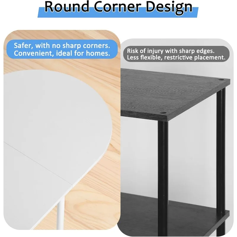 Small Oval Coffee Tables Modern Low Coffee Table for Small Space Mid Century Center Side Table with Open Shelving for Storage 4