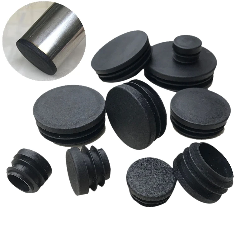 10Pcs Round Pipe Tubing End Cap Furniture Chair Feet Dust Cover Floor Protector 