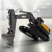 Toys HUINA 1/14 1592 RTR Tracked RC Excavator Truck Car TOUCAN Radio Control Model 2.4G Light Sound Outdoor For Boys TH18065 1
