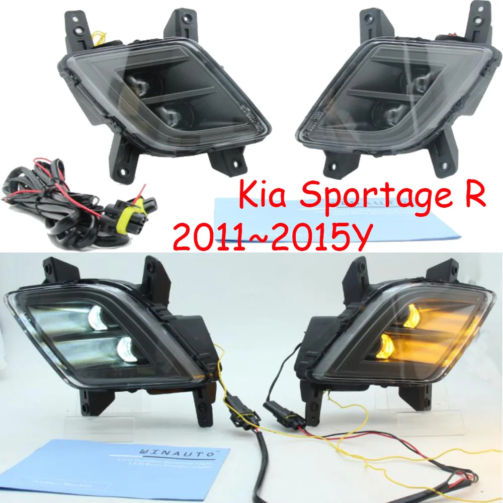 

US Car bumper headlight for Kia sportager daytime light LED 2011~2015 DRL head light for kia sportager fog lamp,KIA Sportage R