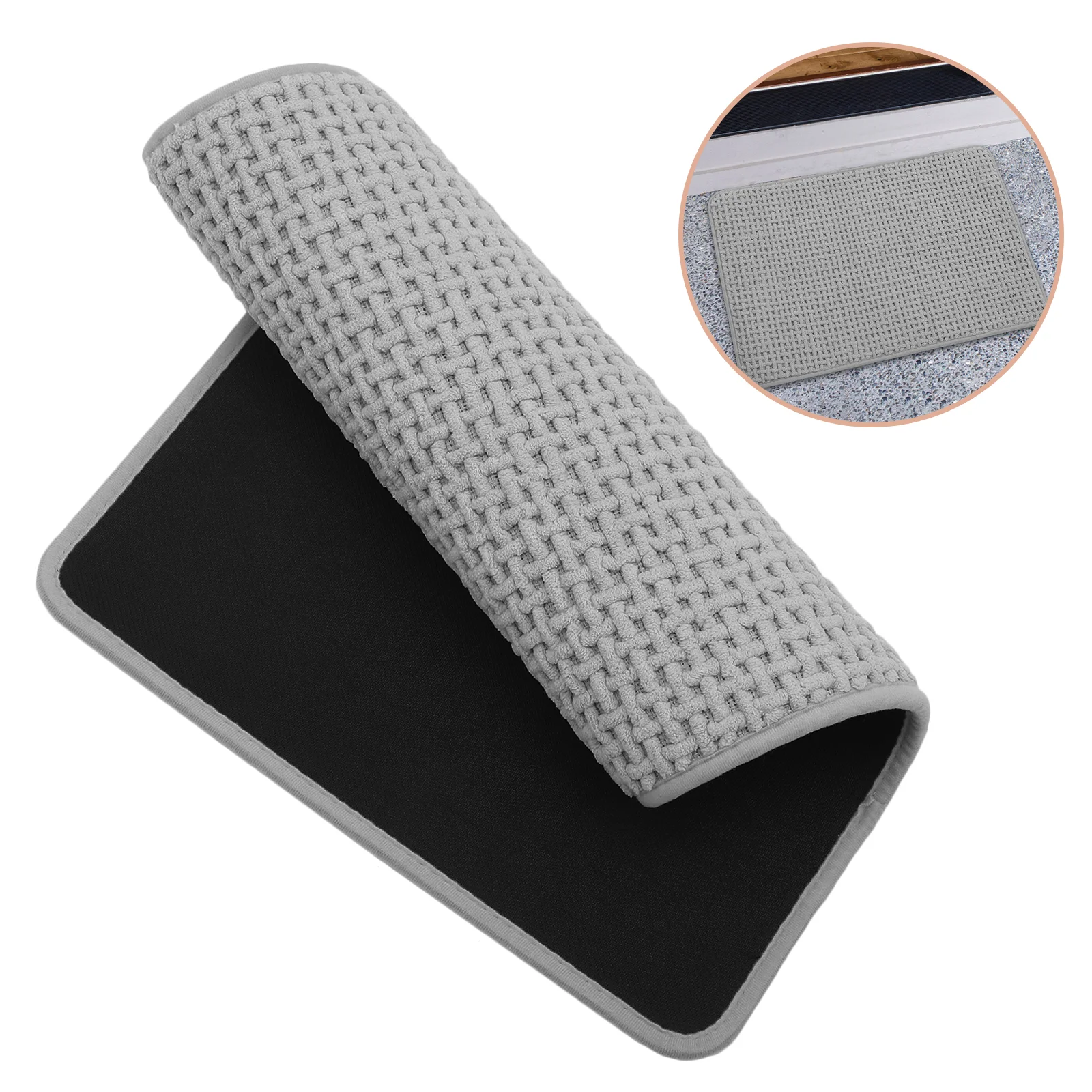 

Woven Pattern Floor Mat Bath Rugs Carpet Comfortable Ground Thicken Bathroom Mats Non-slip Pad