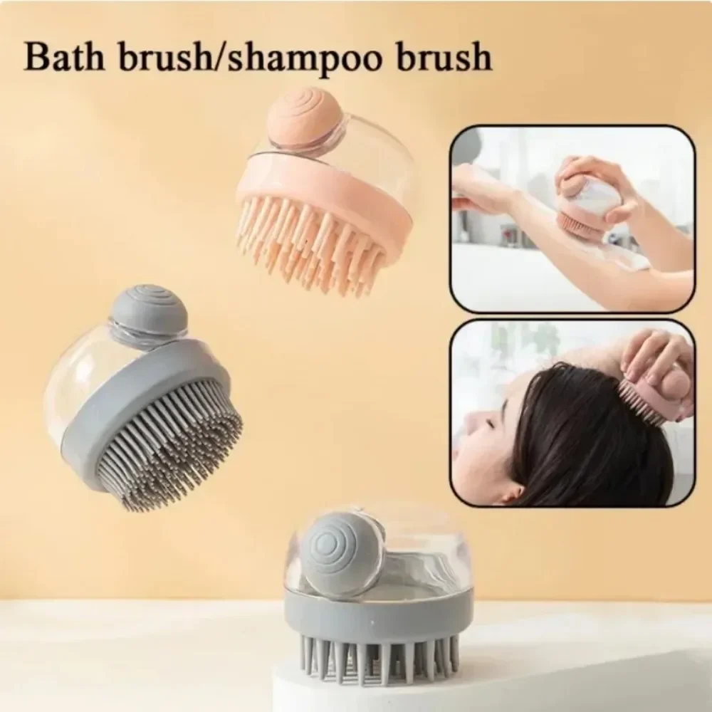 Shampoo Comb Brush Liquid-Infused Hair Brush Head Cleaning Massager Pet Bathing Scalp Massager Multi-functional Body Scrub Brush
