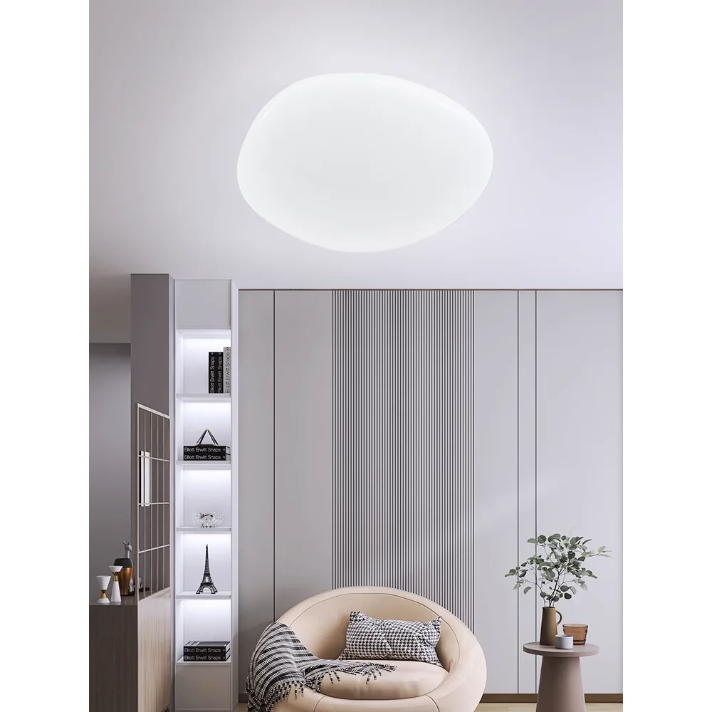 Luz de teto LED Nordic Pebble, Material acrílico branco, luz minimalista moderna, luz do corredor, varanda do quarto e varanda