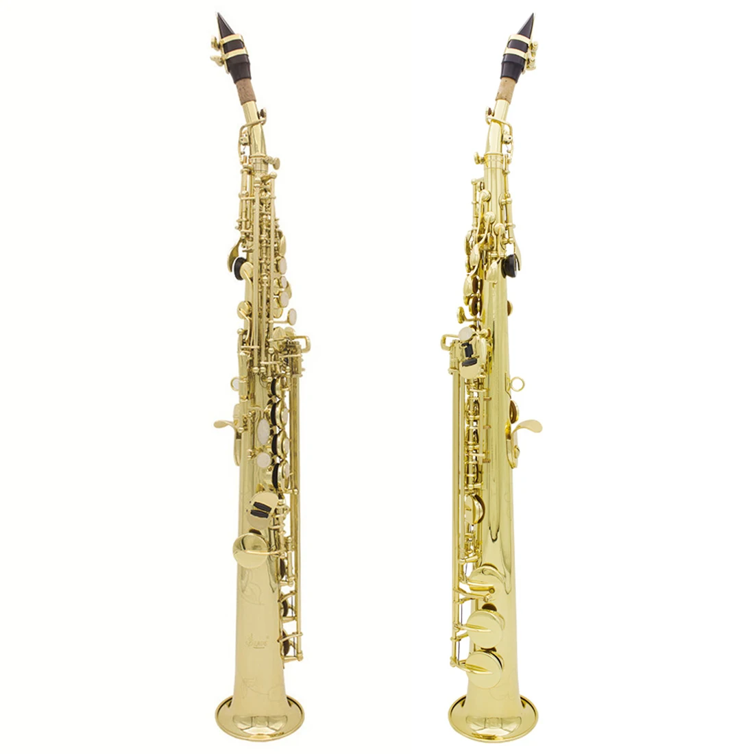 Description Picture 3 of itemSLADE Soprano Saxophone Brass Body Bb Straight Sax Professional Saxfone Woowind Instrument With Case Reeds Parts & Accessories