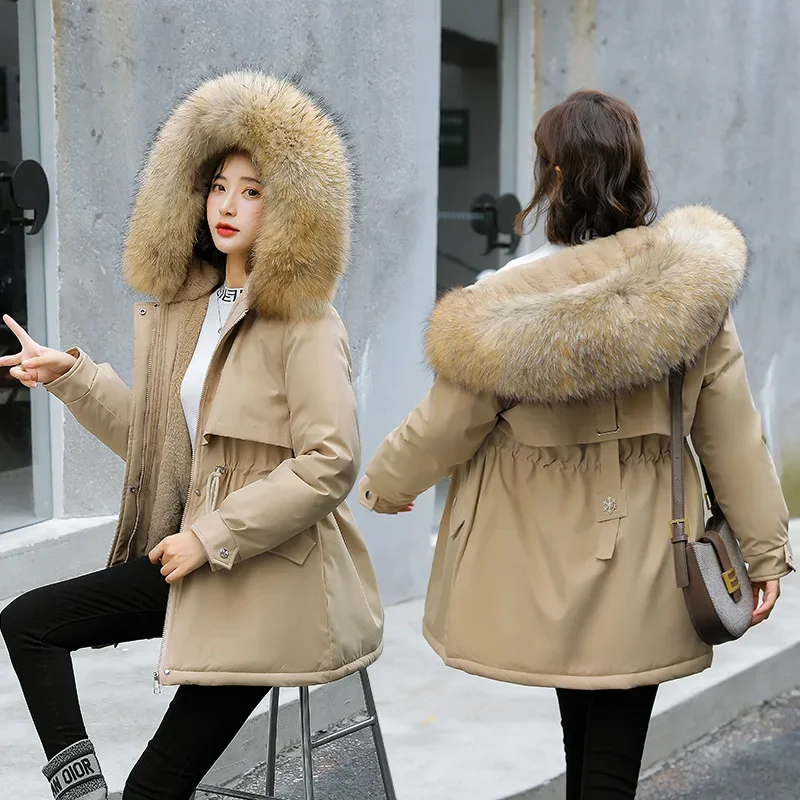 Ladies Coats and Jackets Clothing for Women The New Big Fur Collar Cotton Velvet Send To Overcome