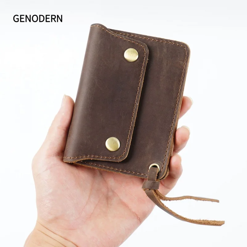 GENODERN Vintage Handmade Genuine Leather Card Holder Wallet