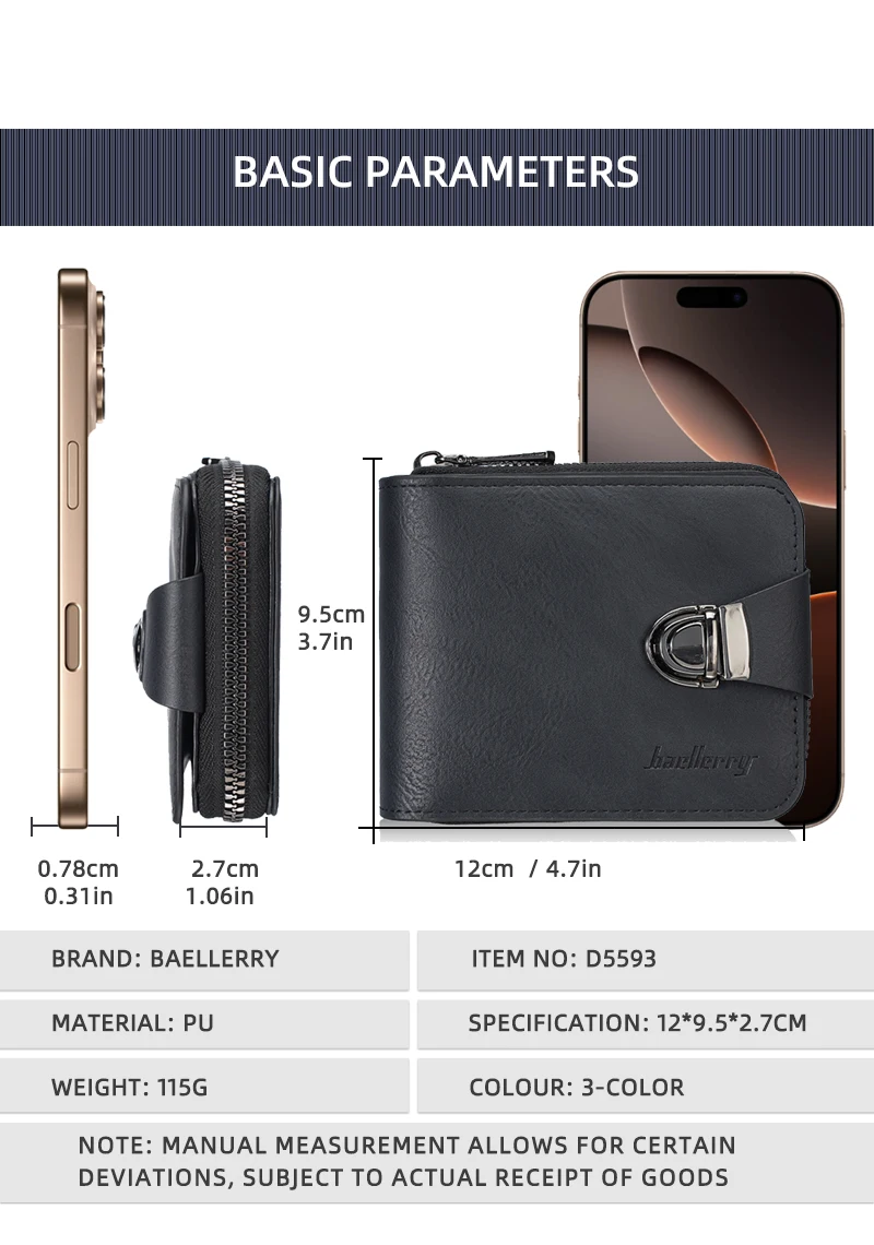 Neue Einfache Kurze Männer Brieftasche Hochwertige Retro Karte Clips Zipper Männlichen Geldbörse ID & Foto Halter Marke Männer brieftasche – Detail 5