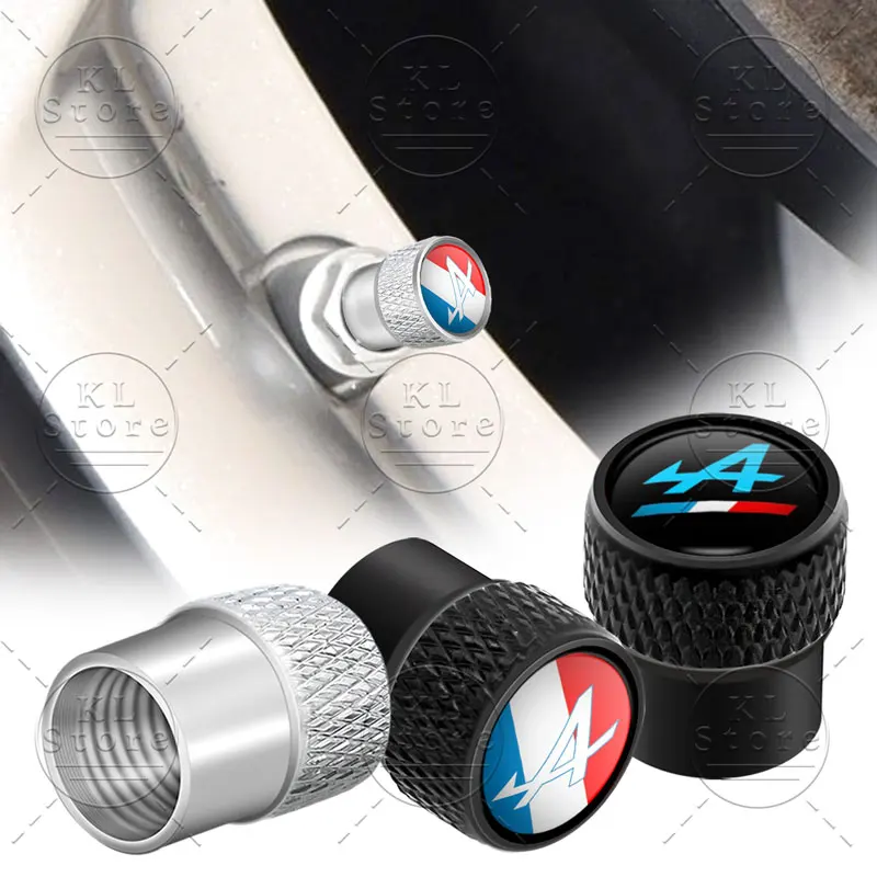 Alpine Logo 4-Piece Metal Car Valve Caps
