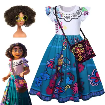 Girls Encanto Charm Dresses Carnival Summer New Children Princess Mirabel Dress Birthday Party Role Play Costume Kids Prom Gowns 1