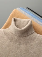 Yoyoselect  Luxury Men Cashmere Sweater Autumn Winter Quality Turtleneck Smart Casual Pullover 100% Cashmere Knitwear Soft Tops 1