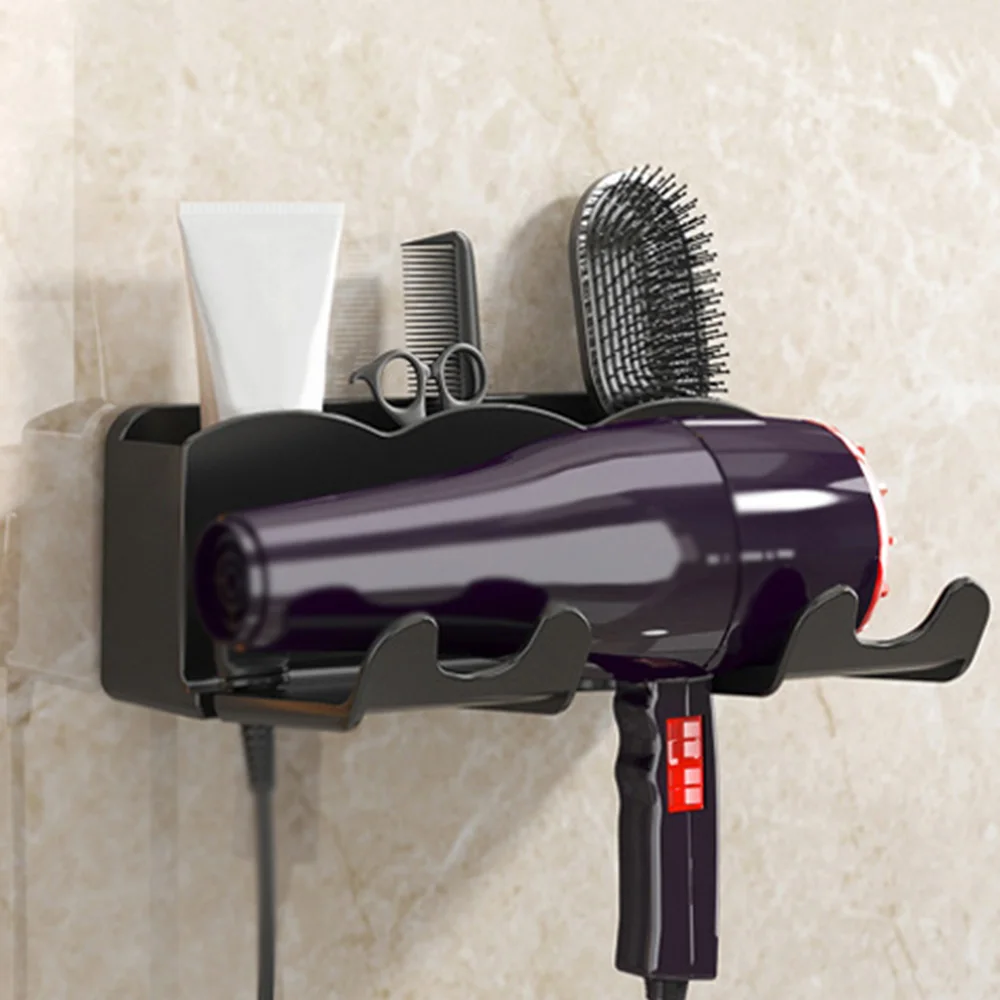 Hair Dryer Holder Bracket Bathroom Rack Storage Rack Wall Mounted Hair Dryer Bracket Wall Mounted Bathroom Shelf Storage