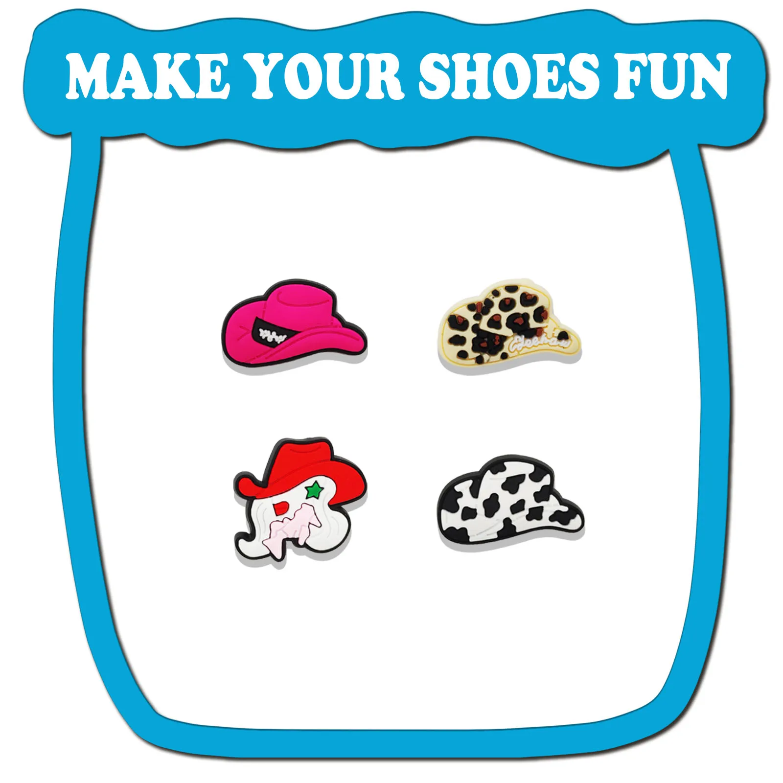 Cowgirl-Themed Shoe Charms Set - 26-Piece PVC Decorations