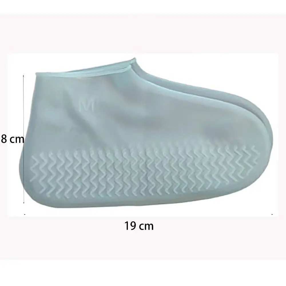 1 Pair Waterproof Shoe Covers Rain Boots Non-Slip Elastic Overshoes Reusable Thickened Outdoor Accessories