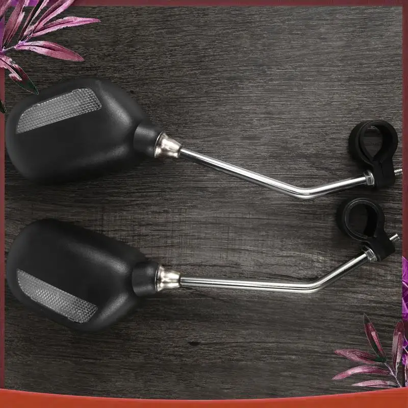 Durable 1 Pair Bike Rearview Mirror Safety Bicycle Rear View Glass Mirrors Adjustable Cycling Rearview Left Right Mirror
