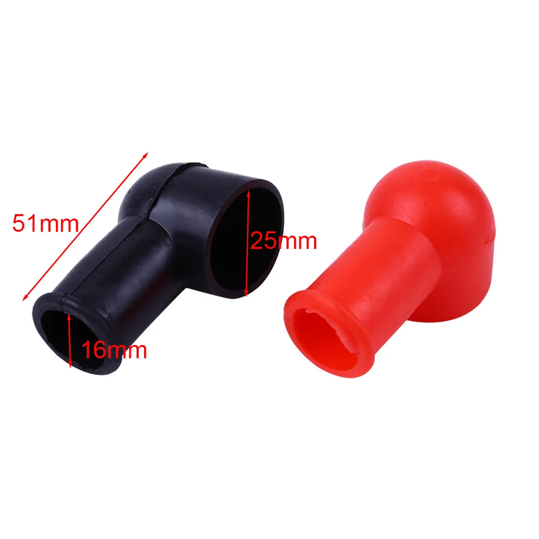 2pcs Car Battery Terminal Covers Cap Insulating Dust Protector Negative Positive Battery Insulating Covers Car Accessories