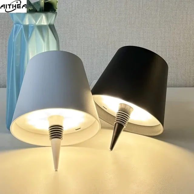 AITHEA Wireless LED Wine Bottle Light Rechargeable Vases Table Lamp Touch Switch Night Light for Cafe Bar Club Restaurant Decor 1
