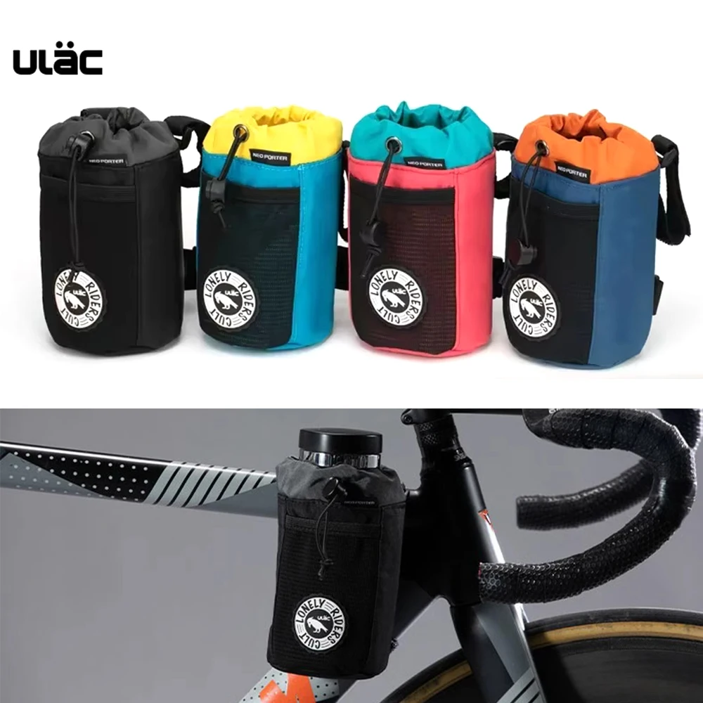 ULAC 자전거 핸들바 가방 1.0L 사이클링 물병 캐리어 파우치 팩 MTB 로드 바이크 케틀 백 라이딩 스템 백 액세서리