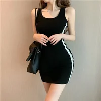 Robe fourreau décontractée pour femmes, bretelles Spaghetti, sans manches, Sexy, extensible, Slim, été, QT030 2
