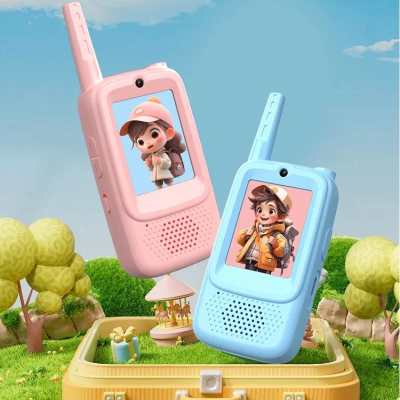 애니메이션 비디오 무전기 무선 비주얼 인터콤 장거리 HD 음질 원키 통화 야외 휴대용 통신 장난감