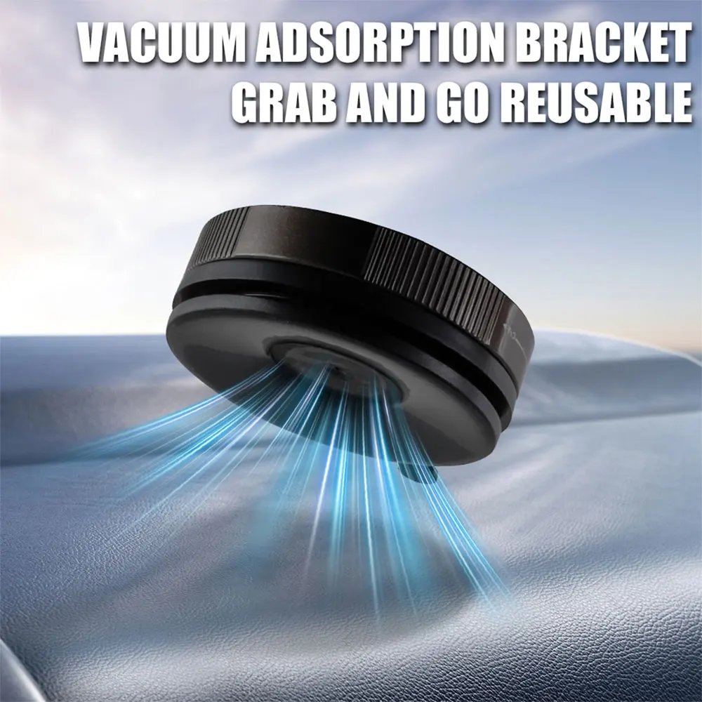 Magnetic Car Phone Mount with Mechanical Vacuum Suction Cup and Navigation Holder