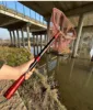 JOSBY New Foldable Fishing Net Fish Landing Net Collapsible Telescopic Pole 2.1M 3.0M 3.6M Carbon Fiber Hand Dip Net Fly Tools 5