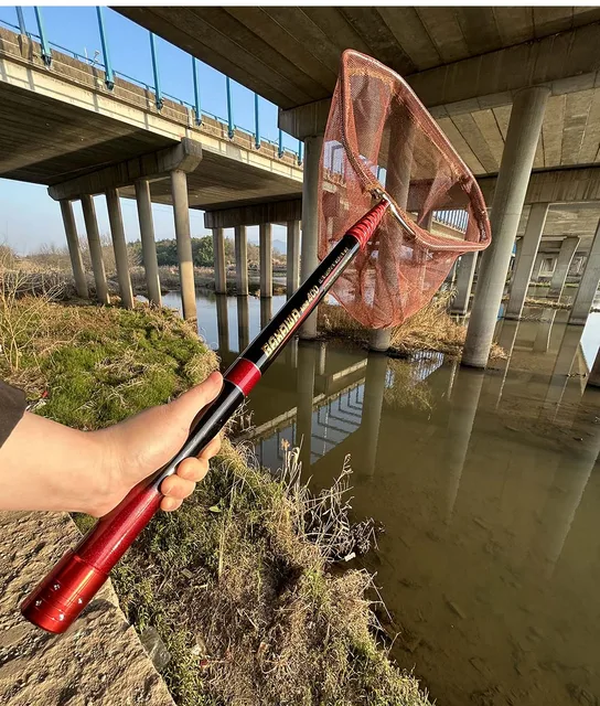 JOSBY New Foldable Fishing Net Fish Landing Net Collapsible Telescopic Pole 2.1M 3.0M 3.6M Carbon Fiber Hand Dip Net Fly Tools 5