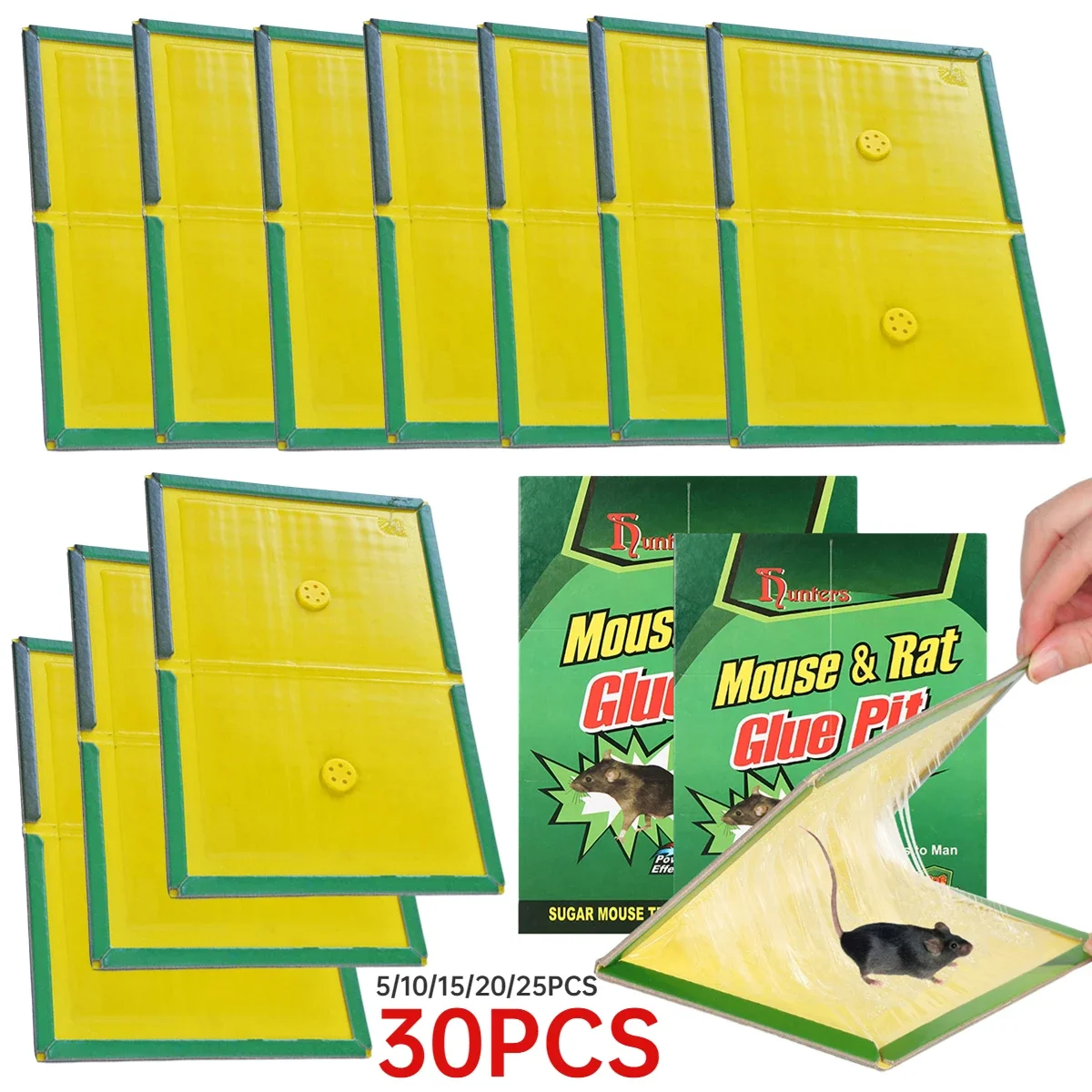 30-5PCS High Effective Mouse Board Sticky Mice Glue Trap Mouse Rat Insect Sticky Snake Bugs Catcher Pest Control Mouse Traps