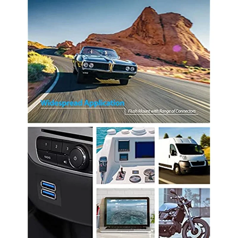 1m 3FT 2 Ports Dual USB 3.0/2.0 Male To Female Extension Cable Flush Mount Dash Mount Panel Mount Cable for Car Boat Dashboard