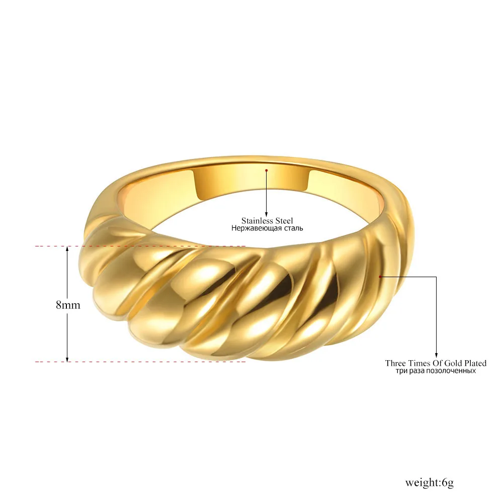 Lokaer Titanium Stainless Steel Twisted Shape Party Ring Wedding Ring For Women