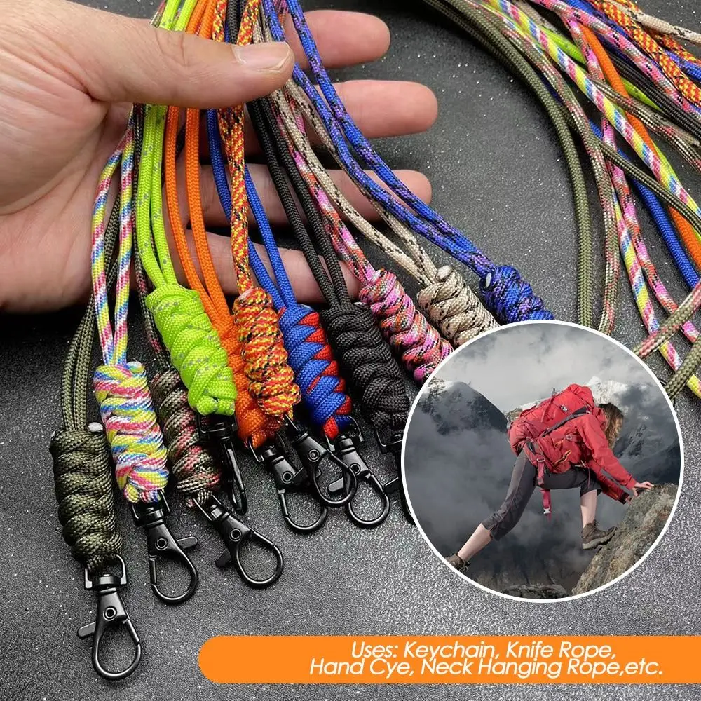 

Emergency Survival Backpack High Strength 10 Styles Paracord Keychain Lanyard Rotatable Buckle Key Ring Parachute Cord