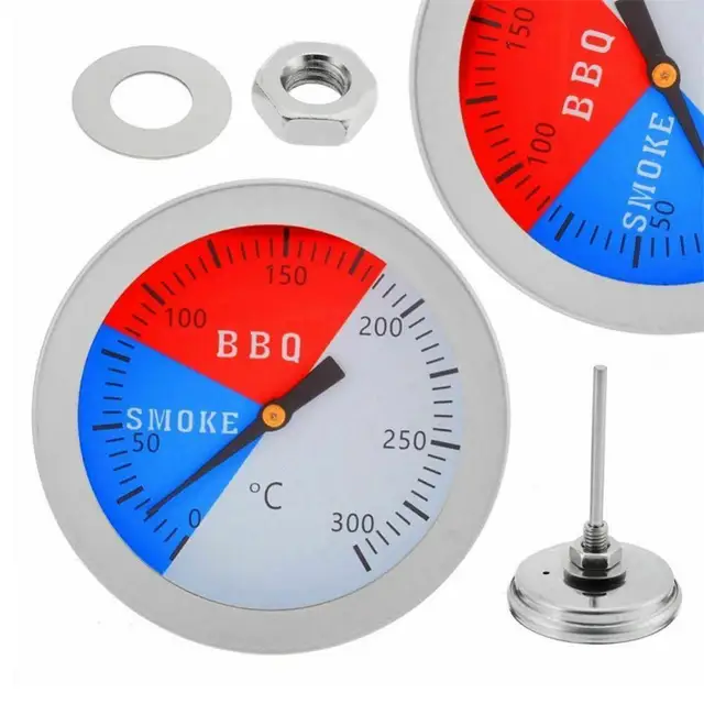 Bbq Sütő Hőmérő 300 Fokos Bimetal Konyha Füst Kültéri Kemping Szerszám - Image 3