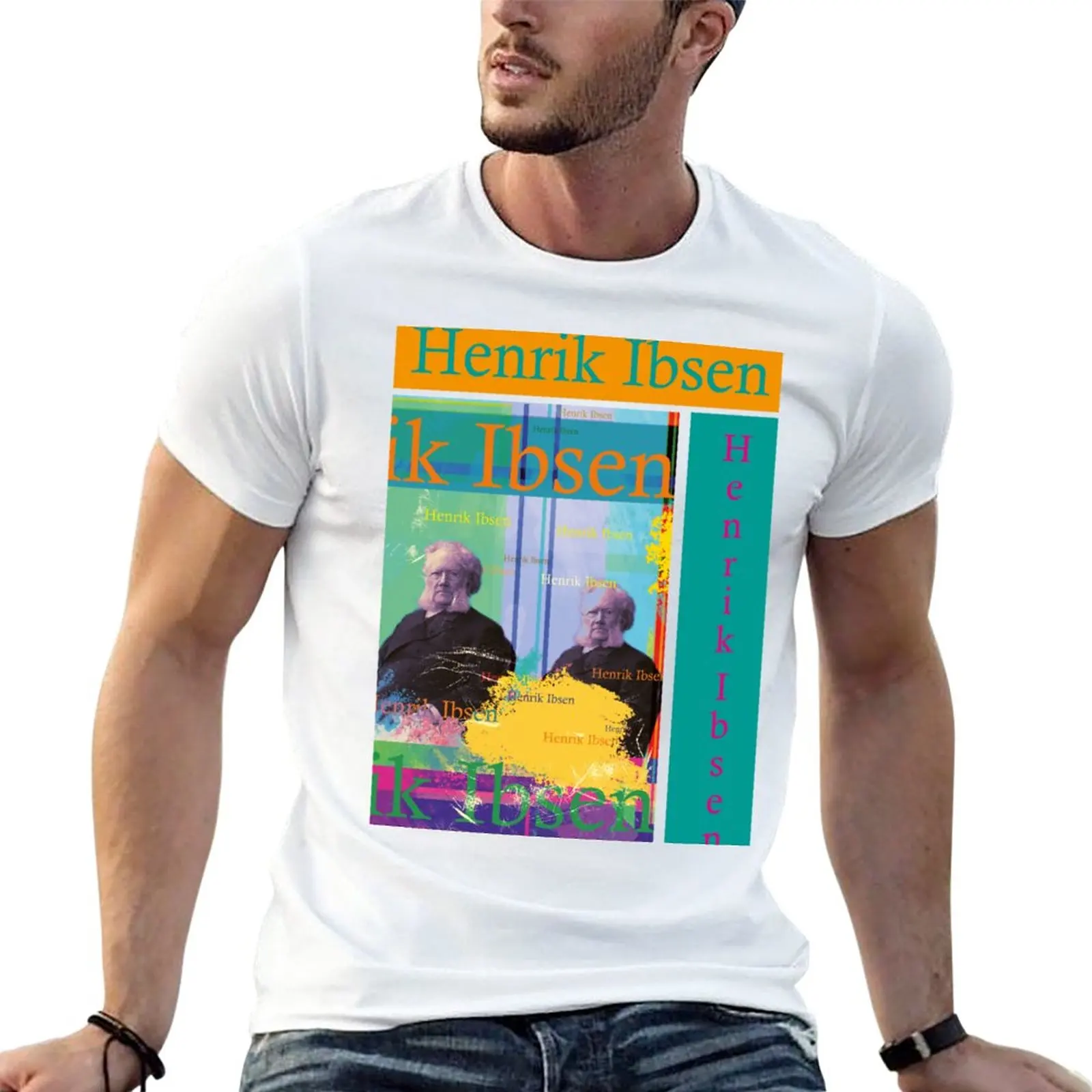 

New nostalgic retro portrait of the Norwegian writer and poet Henrik Ibsen T-Shirt anime clothes hippie clothes men clothing