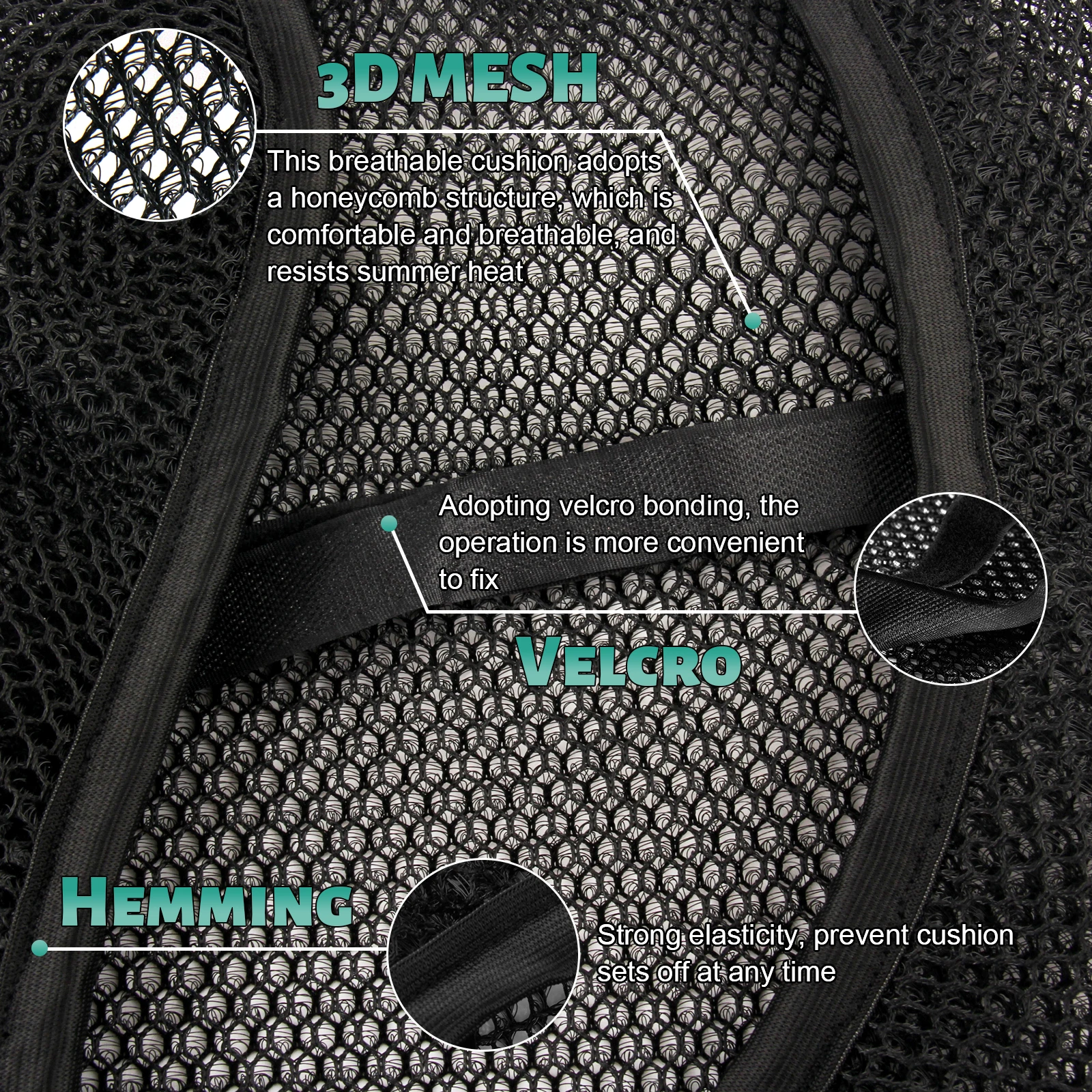 오토바이 미끄럼 방지 메쉬 원단 통기성 시트 커버 쿠션, 혼다 CB650F CBR 650F CB650F cb650f