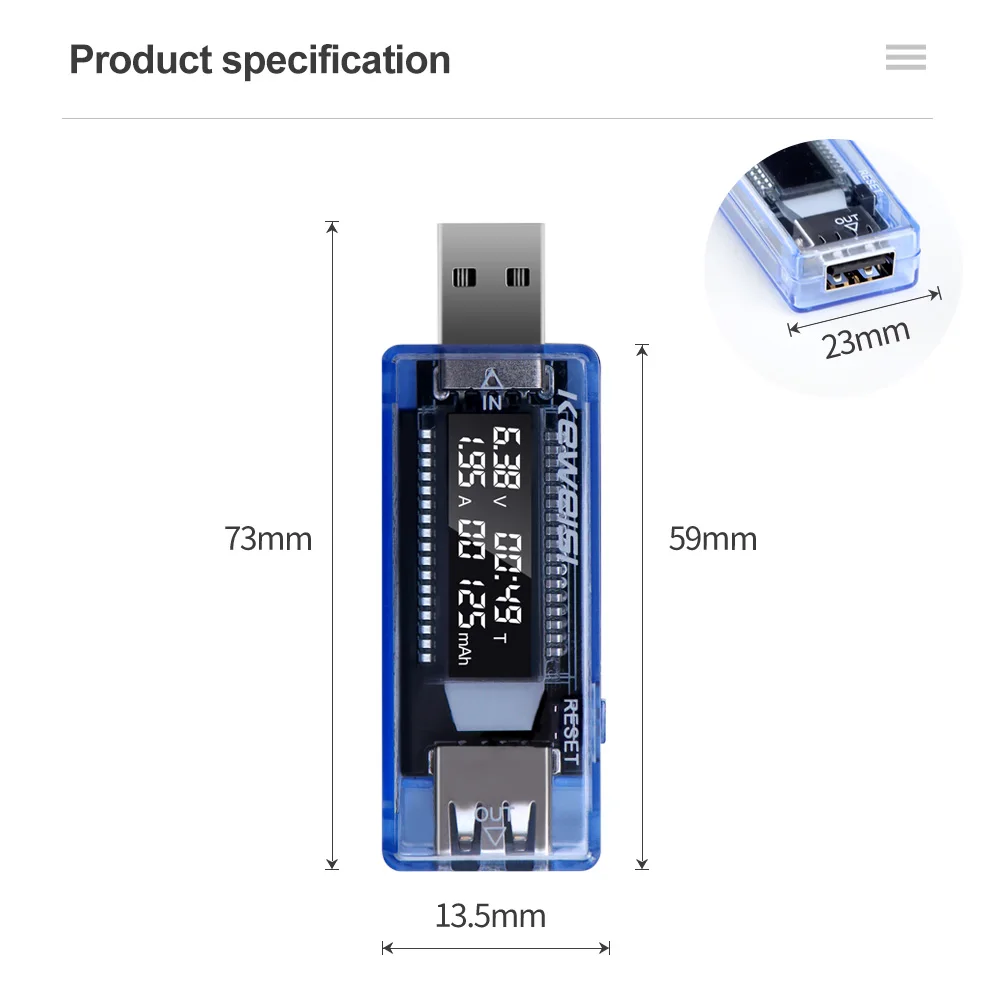 Multifunctional USB Power & Voltage Detector with Energy Indicator