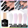 DEROI 8ml Solid Top Coat Glitter No Wipe Gel Top Coat Rubber Base Coat Soak Off Manicure Semi Permanent Clear Nail Polish UV/LED 1