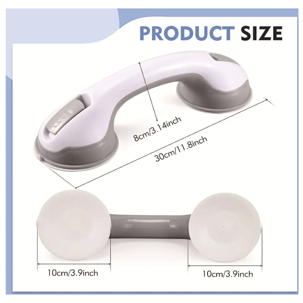 Description Picture 2 of itemBarrier Free Handrail Safety Non-slip Bath Shower toilet Grab rail Bars vacuum sucker Elderly disable helper Glass Door Handle