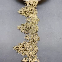 1Yard Golden White Black Flower Lace Fabric 6CM Wide 2